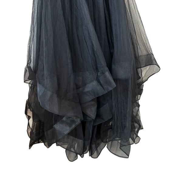 La Femme New Off the Shoulder Evening Gown Black 10 Formal Cocktail Fairy Goth - Picture 5 of 12